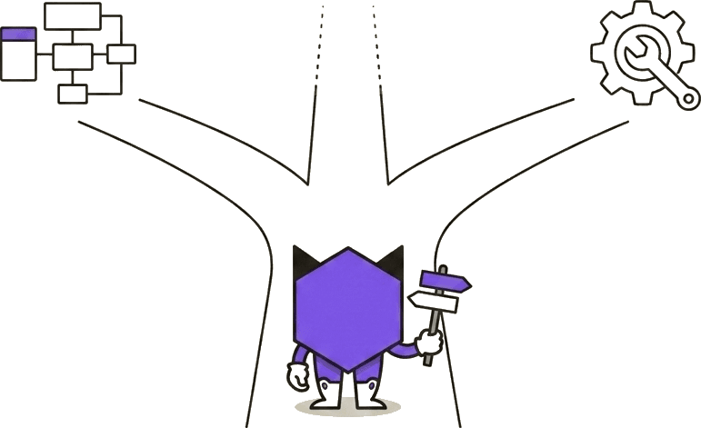 Algorise agent at a three-way fork in the road — Enable, Operate, or neither